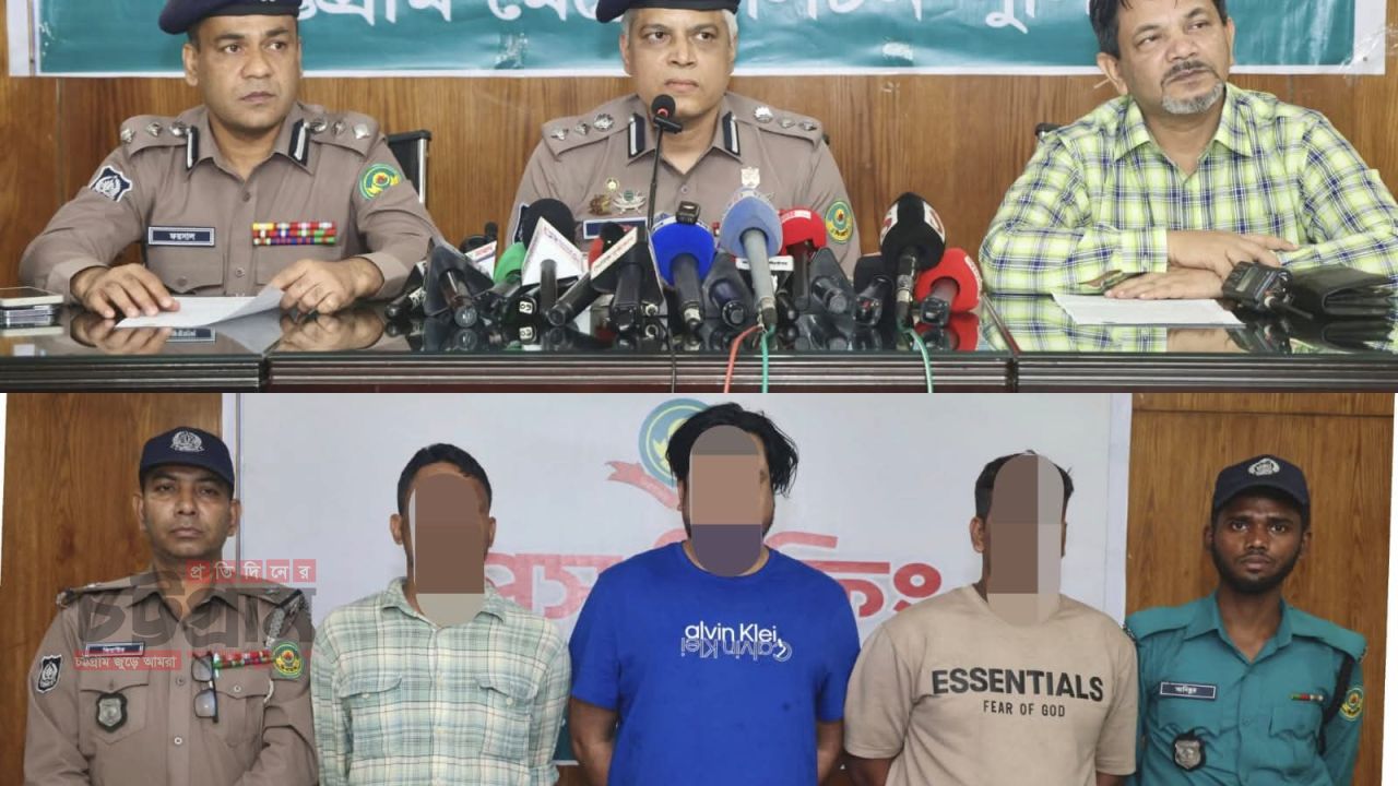 সিএমপি'র  অভিযানে শীর্ষ সন্ত্রাসী বড় সাজ্জাদের তিন সহযোগী গ্রেফতার 